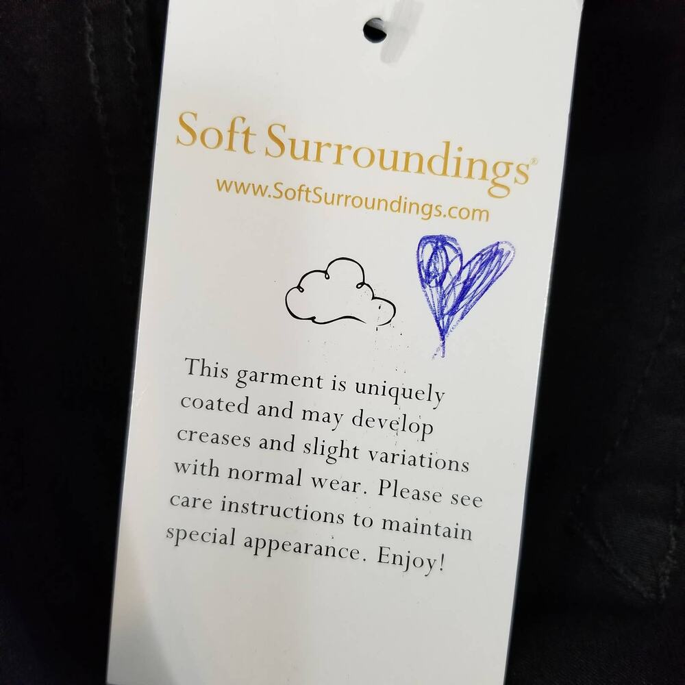 Soft Surroundings NWT Black Coated Cotton Embellished Jeans Size 6 - Picture 7 of 7